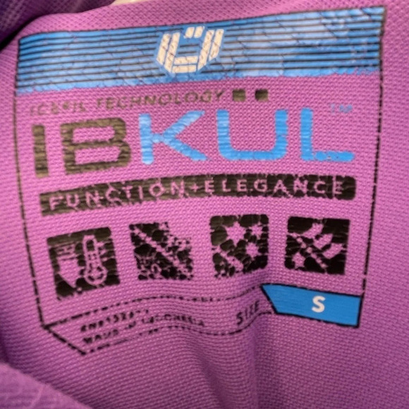 IBKUL Polo Shirt Purple Long Sleeve Men’s Size Small UPF 50+ Casual Stretch Golf - Picture 6 of 8